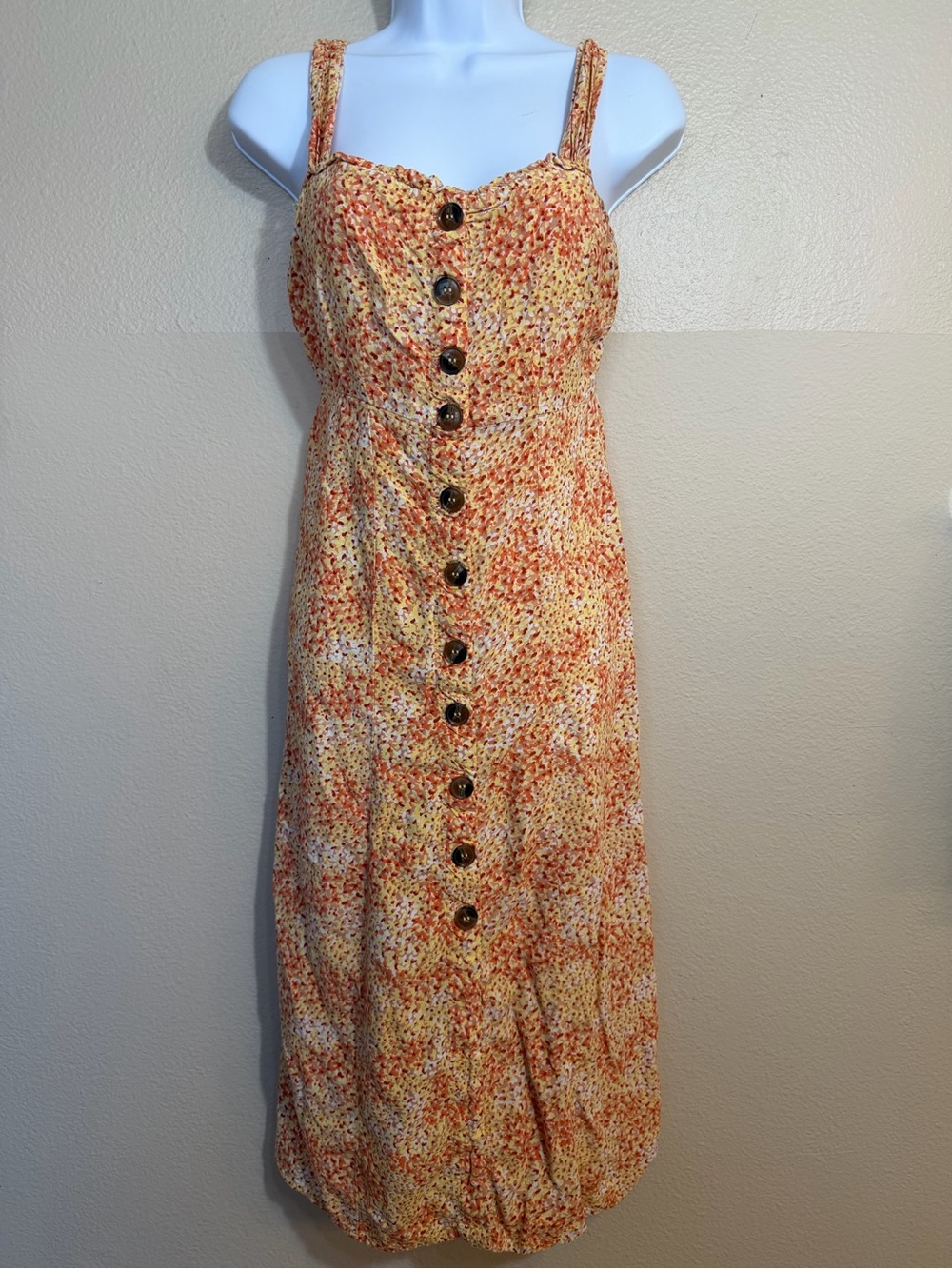 Japna Button-Front Sundress in Orange Multi medium
